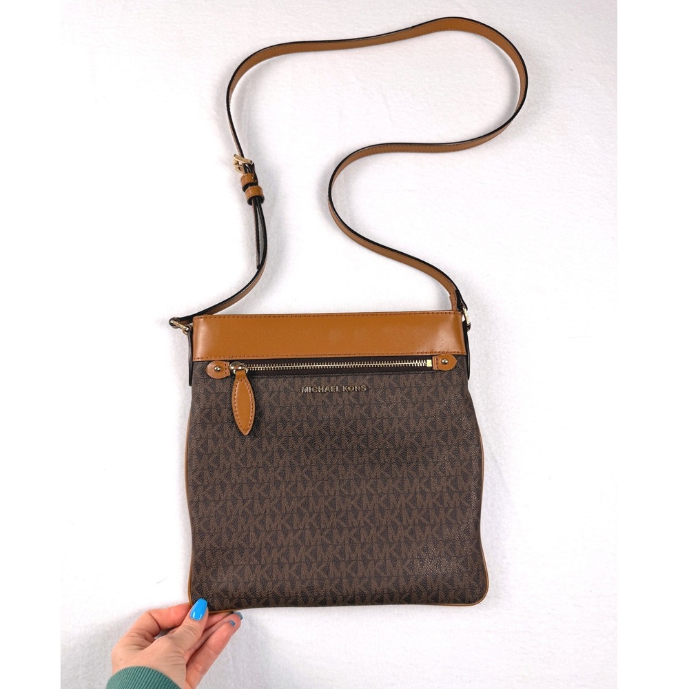 Michael Kors Adele Messenger Crossbody Bag Brown